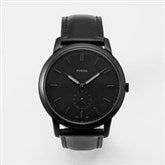 Engraved Fossil Minimalist Black Leather Watch   - 47125