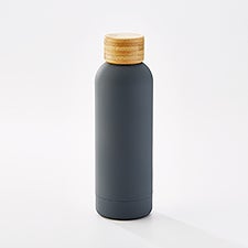 Stainless Steel and Bamboo Water Bottle in Grey    - 47139