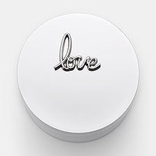 Silver "Love" Round Keepsake Box  - 47142