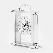 Bulova Adrienne Silver and Glass Clock   - 47158