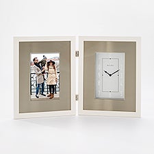 Bulova Avion White Clock and Picture Frame  - 47160