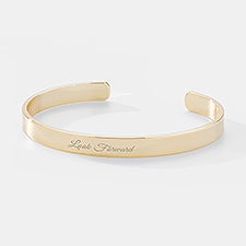 Engraved Slim Gold Plated Cuff Bracelet     - 47190