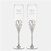 Engraved Cross & Heart Flute Set  - 47194