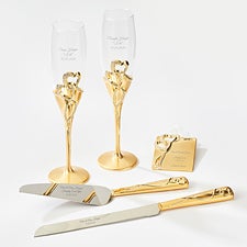 Engraved Gold Intertwined Heart Gift Set      - 47196