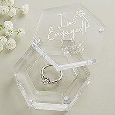 I'm Engaged Personalized Acrylic Ring Box - 47241