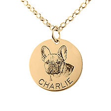 Personalized Antiqued Pet Portrait Necklace  - 47519D