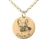 Personalized Antiqued Pet Portrait Necklace  - 47519D
