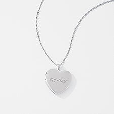  Engraved Sterling Silver Heart Locket     - 47622