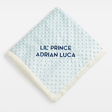 Embroidered Blue Sherpa Baby Blanket   - 47685