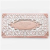 Engraved Rose Gold Antique Rectangle Musical Box - 47722