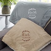 Wedding Initials Embroidered Sherpa Blanket - 47822