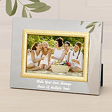 Engraved Message Silver & Gold Hammered Picture Frames - 47828