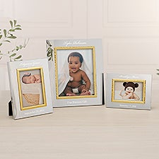 Personalized Silver & Gold Baby Hammered Picture Frames - 47830