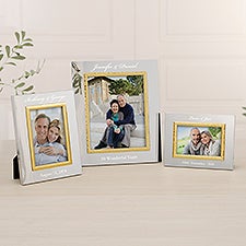 Personalized Silver & Gold Anniversary Hammered Picture Frame  - 47831
