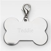 Engraved Silver Bone Charm   - 47873