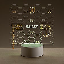 Honeycomb Personalized Acrylic LED Jewelry Holder  - 47916