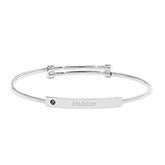 Custom Birthstone Engravable Bar Bangle Bracelet - 48020D