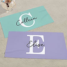 Simple Signature Personalized Beach Towels - 48084