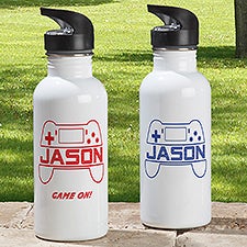 Neon Gaming Personalized Water Bottle - 48097