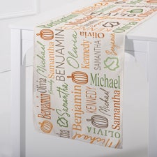 Fall Repeating Name Personalized Table Runner - 48151