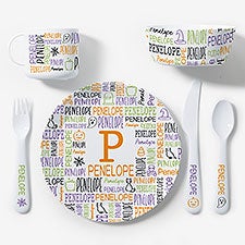 Halloween Repeating Name Personalized Kids Dinnerware - 48172