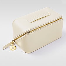 Engraved Large Off-White Leather Beauty Case   - 48218