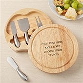 Write Your Own Personalized Round Cheese Board & Tool Set  - 48355
