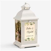 Laurels Of Love Personalized White Metal LED Lantern - 48452