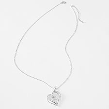 Engraved Swirl Heart Swing Necklace - 48481