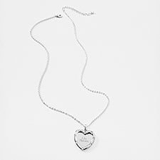 Engraved Channel Heart Swing Necklace - 48482