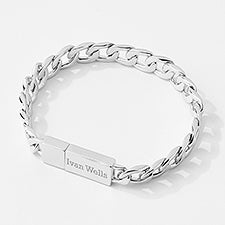 Engraved Sterling Silver ID Clasp Bracelet  - 48484