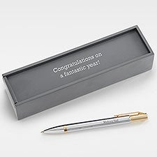 Engraved Silver & Gold Ballpoint Pen and Box   - 48490