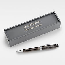 Engraved Reflections Gunmetal and Silver Ballpoint Pen     - 48492