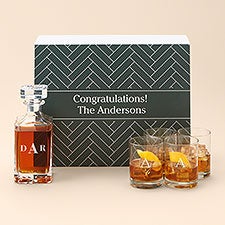 Personalized Whiskey Glass & Decanter Gift Set - Classic Celebrations - 48578