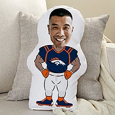 Denver Broncos Personalized Photo Football Character Pillow  - 48724