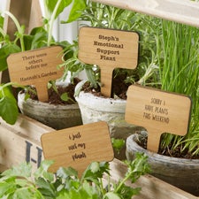 Write Your Own Personalized Wood Plant Markers  - 48768