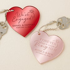 We're Engaged Personalized Heart Shape Acrylic Keychain - 48852