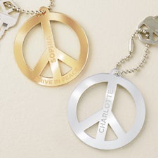 Peace Sign Personalized Acrylic Keychains - 48862