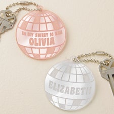 Disco Ball Personalized Acrylic Keychains - 48863
