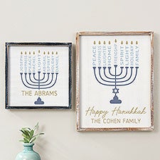 Hanukkah Menorah Personalized Frame Wall Art - 48903
