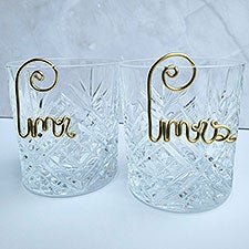 Custom Mr. & Mrs. Wine Charm Set - 49024D