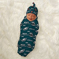 NFL Philadelphia Eagles Personalized Baby Hat & Receiving Blanket Set  - 49283