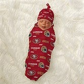 NFL San Francisco 49ers Personalized Baby Hat & Receiving Blanket Set  - 49284