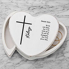 Religious Verse Engraved Heart Jewelry Box  - 49285