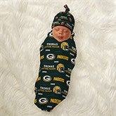 NFL Green Bay Packers Personalized Baby Hat & Receiving Blanket Set  - 49286