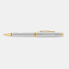 Engraved Cross Coventry Chrome & Gold Ballpoint Pen - 49318