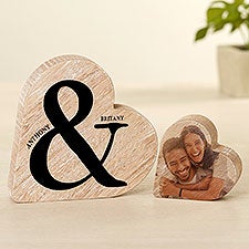 You & I Personalized Wood Heart Keepsake Gift - 49437