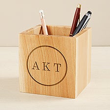 Classic Celebrations Engraved Wood Pencil Holder  - 49459