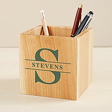 Lavish Last Name Personalized Wooden Pencil Holder - 49460