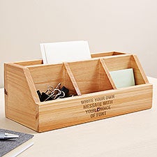 Write Your Own Engraved Wood Desk Organizer  - 49472